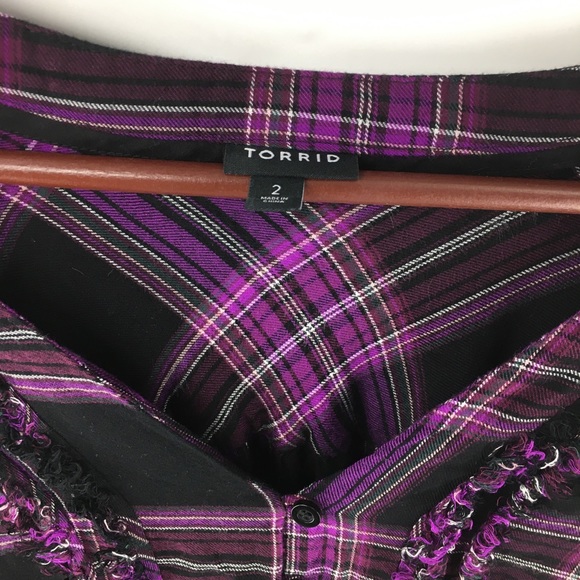 torrid Purple Plaid Tunic Top - Picture 3 of 12